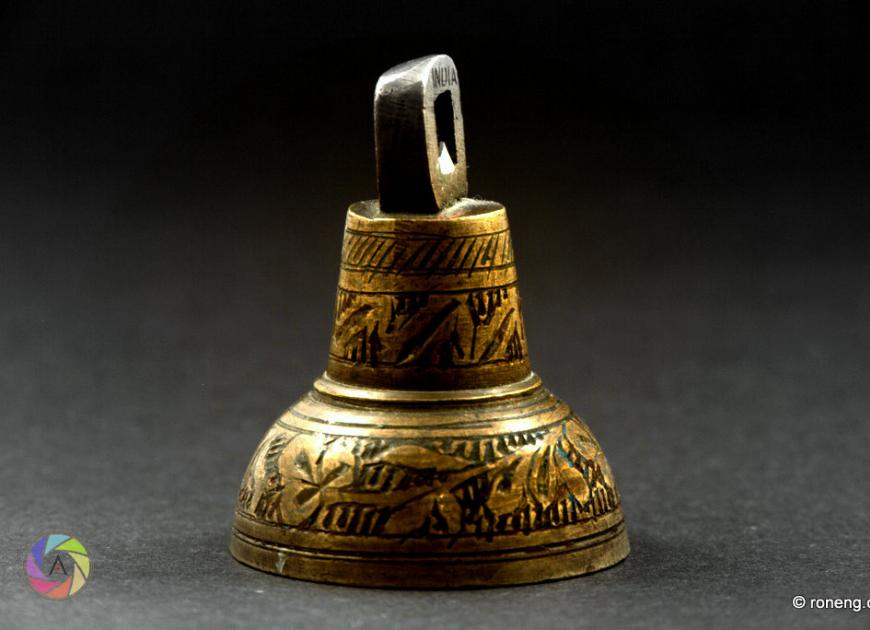 Bronze Bell Under Homemade Light Box